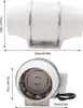 220V kanálový ventilátor univerzální odsávací ventilátor Náhled obrázku produktu 2