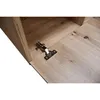 A close-up view of a metal hinge attached to a wooden surface, likely inside a cabinet or furniture piece. Produktbild-Vorschau