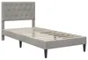 vidaXL Rám postele s čelem Světle šedá 80 x 200 cm Samet Náhled obrázku produktu 3