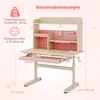 COSTWAY Schreibtisch Kinder, Kinderschreibtisch mit Regal, Produktbild-Vorschau 3