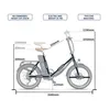 A diagram showing the dimensions of an electric bike. Produktbild-Vorschau