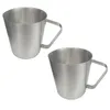 2x Edelstahl Messbecher 1 Liter Messskala mit Griff Produktbild-Vorschau 1