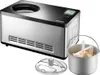 A stainless steel ice cream maker and its accessories. Produktbild-Vorschau