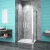 eckdusche Doppeltür 120x90x195cm Eckig-kabine Produktbild-Vorschau 1