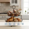 Relaxdays Obst Etagere, 2-stöckig, Metall, HxD: 30 x 31 cm, Produktbild-Vorschau 3