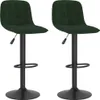 Two dark green velvet bar stools with black bases and adjustable height. Náhľad obrázku produktu