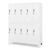 A white metal locker unit with ten individual compartments, arranged in two columns of five. Anteprima dell’immagine prodotto