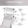A diagram showing the adjustable angles of a lounge chair. Produktbild-Vorschau