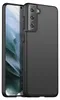 A black phone case is shown on a light gray background, with a smartphone partially visible inside the case. Produktbild-Vorschau