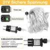Product features and specifications for a string light set. Produktbild-Vorschau