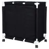 A black laundry hamper with a white frame and wheels. Anteprima dell’immagine prodotto