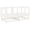 The Living Store Garten-Ecksofas 2 Stk. Weiß Massivholz Produktbild-Vorschau 3