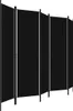 A black, multi-panel room divider is shown in a studio setting with a white background. Anteprima dell’immagine prodotto