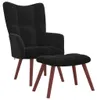 vidaXL Relax kreslo s taburetkou Black Velvet Náhľad obrázku produktu 8