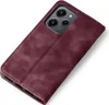A burgundy flip case for a smartphone is shown on a white background. Produktbild-Vorschau