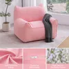 A pink beanbag chair with cat ears, a gray blanket draped over it, and three inset images showing fabric texture, a zipper, and shredded foam. Náhled obrázku produktu