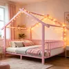 Merax Hausbett aus Metall 140x200cm, Jugendbett mit Produktbild-Vorschau 1