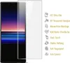 A smartphone screen protector is shown next to a smartphone, with feature icons and text describing the protector's qualities. Produktbild-Vorschau