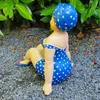 Gartenfigur sitzende blaue Badenixe Figur 19 cm Produktbild-Vorschau 2