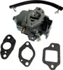 A carburetor and its gaskets are laid out on a white background. Voir les images du produit