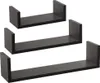 Three black U-shaped shelves of varying sizes are arranged diagonally on a white background. Náhled obrázku produktu
