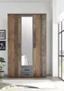 A wardrobe with a mirror and drawers in a room. Produktbild-Vorschau