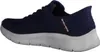 A side view of a single blue Skechers shoe. Voir les images du produit