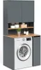 A laundry cabinet with a washing machine and shelves. Anteprima dell’immagine prodotto