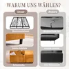 Collage showing comparisons of product features, highlighting advantages of 'Our' product over 'Others'. Features compared include frame material, stability of sofa feet, and presence of side pockets. Voir les images du produit