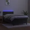vidaXL Lit boxspring avec matelas & LED gris foncé 90x200 Voir les images du produit 4