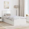 vidaXL Bettrahmen mit Kopfteil Weiß 100 x 200 cm Produktbild-Vorschau 3