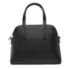 A black handbag is shown against a white background. Produktbild-Vorschau