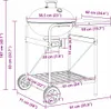Outdoor Grill Mit Rad Schwarz 91 x 71 x 107 cm Metall Produktbild-Vorschau 10