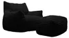 Loungesessel mit Hocker in Schwarz Produktbild-Vorschau 2