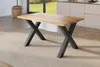 Esstisch Baumkante Holz-Optik Wildeiche 140 x 80 X-Gestell Produktbild-Vorschau 1