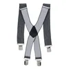 Graue X-Form Hosenträger mit 4 rostfreien Clips, 120 cm Produktbild-Vorschau 2