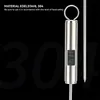 A digital thermometer made of stainless steel is shown against a black background with large numbers '30' and '04' overlaid. Produktbild-Vorschau