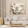 Leinwandbild Weiße und goldene Blüte 3D 120x80 Feeby Weiß Produktbild-Vorschau 2