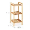 Scaffale da bagno Relaxdays, noce, 3 ripiani, A x L x P: 81 Anteprima dell’immagine prodotto 4