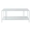 A white metal coffee table with two shelves, shown against a white background. Produktbild-Vorschau