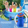 Children playing in an inflatable pool with a filter pump system. Produktbild-Vorschau