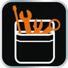 An icon depicting a toolbox filled with orange tools against a black background. Produktbild-Vorschau