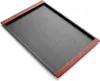 A rectangular tray with a dark gray textured surface and a reddish-brown border. Produktbild-Vorschau