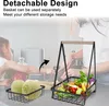 XINZI Panier organisateur métallique à 2 étages Noir - Avec Voir les images du produit 6