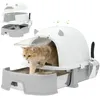 PawHut Katzentoilette Edelstahl mit abnehmbar Deckel Produktbild-Vorschau 1