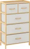 Commode de rangement en bambou avec 5 tiroirs en tissu et Voir les images du produit 1