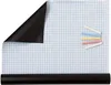 A rolled-up magnetic sheet with a grid pattern and several pieces of chalk. Produktbild-Vorschau