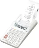 A white CASIO printing calculator with a roll of paper printing out. Voir les images du produit