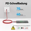 USB-C zu USB-C Kabel 480mbps 60W mit Metall Stecker - Rot Produktbild-Vorschau 4