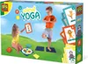 Children playing an animal yoga game on a grassy field with a blue sky. Produktbild-Vorschau